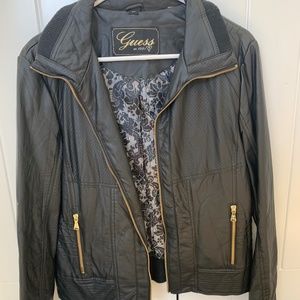 Women’s Guess Jacket -Black with gold zippers
